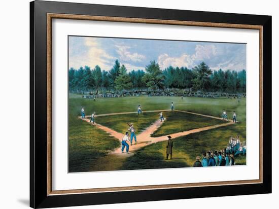 Baseball Diamond-Currier & Ives-Framed Art Print