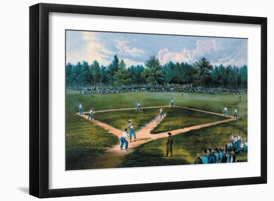 Baseball Diamond-Currier & Ives-Framed Art Print