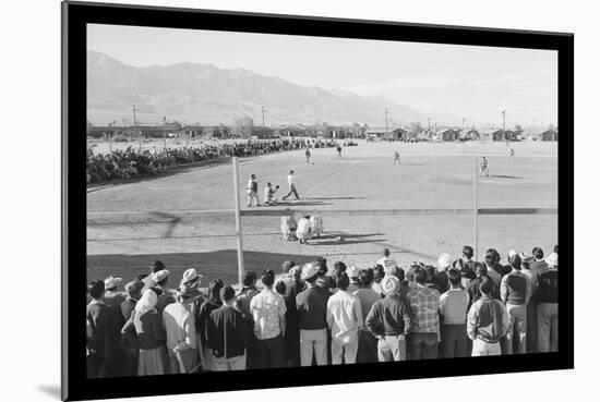Baseball Game at Manzanar-Ansel Adams-Mounted Art Print
