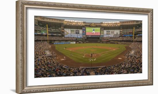 Baseball game at Miller Park, Milwaukee, Wisconsin, USA-Panoramic Images-Framed Photographic Print