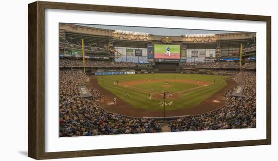 Baseball game at Miller Park, Milwaukee, Wisconsin, USA-Panoramic Images-Framed Photographic Print