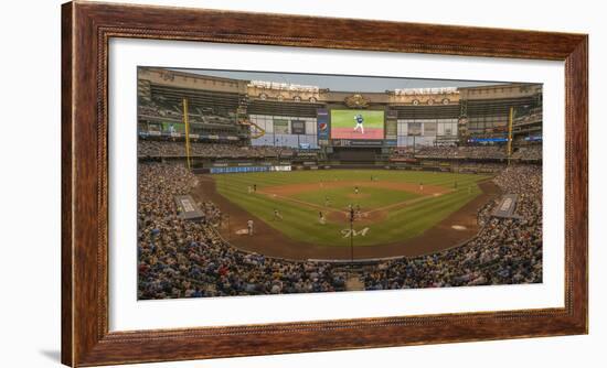 Baseball game at Miller Park, Milwaukee, Wisconsin, USA-Panoramic Images-Framed Photographic Print