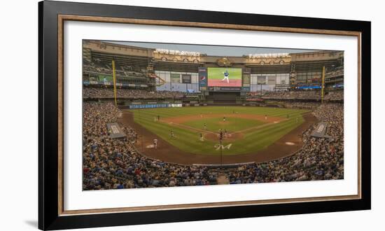 Baseball game at Miller Park, Milwaukee, Wisconsin, USA-Panoramic Images-Framed Photographic Print