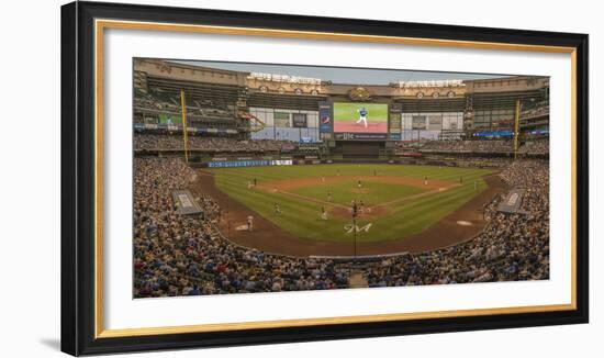 Baseball game at Miller Park, Milwaukee, Wisconsin, USA-Panoramic Images-Framed Photographic Print