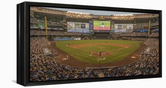 Baseball game at Miller Park, Milwaukee, Wisconsin, USA-Panoramic Images-Framed Premier Image Canvas