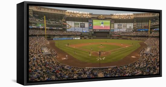 Baseball game at Miller Park, Milwaukee, Wisconsin, USA-Panoramic Images-Framed Premier Image Canvas