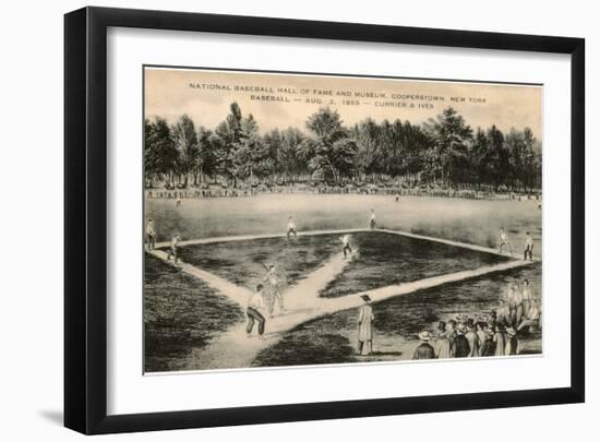 Baseball Game by Currier and Ives-null-Framed Art Print