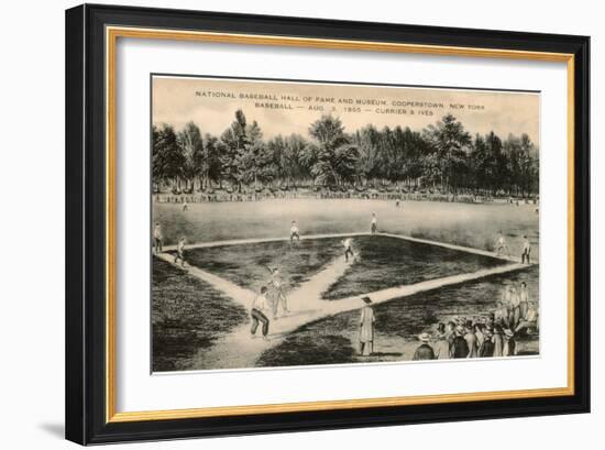 Baseball Game by Currier and Ives-null-Framed Art Print