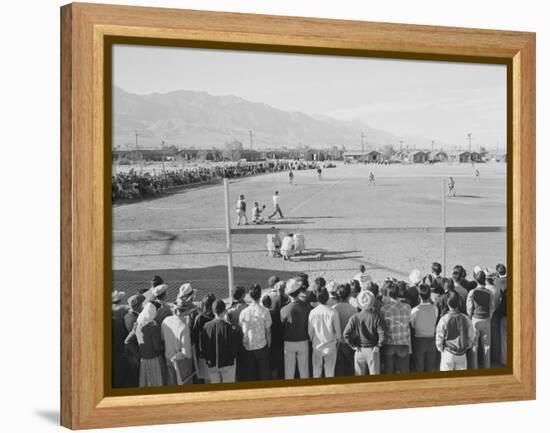 Baseball game, Manzanar Relocation Center, 1943-Ansel Adams-Framed Premier Image Canvas