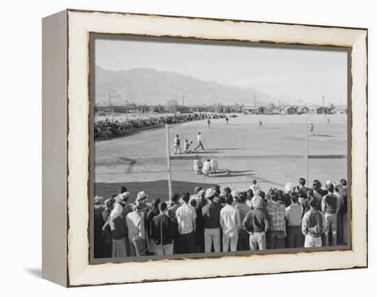 Baseball game, Manzanar Relocation Center, 1943-Ansel Adams-Framed Premier Image Canvas