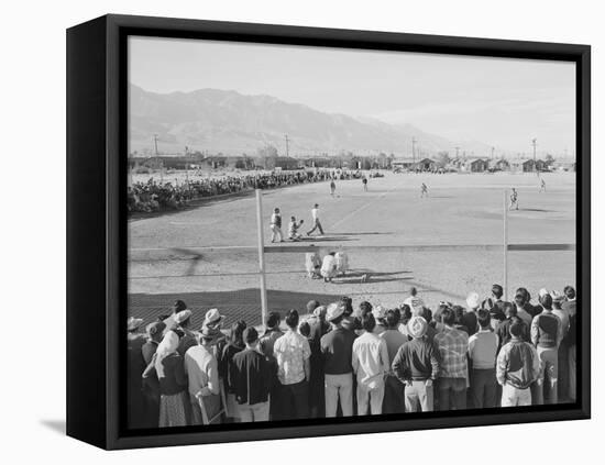 Baseball game, Manzanar Relocation Center, 1943-Ansel Adams-Framed Premier Image Canvas