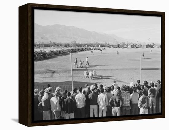 Baseball game, Manzanar Relocation Center, 1943-Ansel Adams-Framed Premier Image Canvas