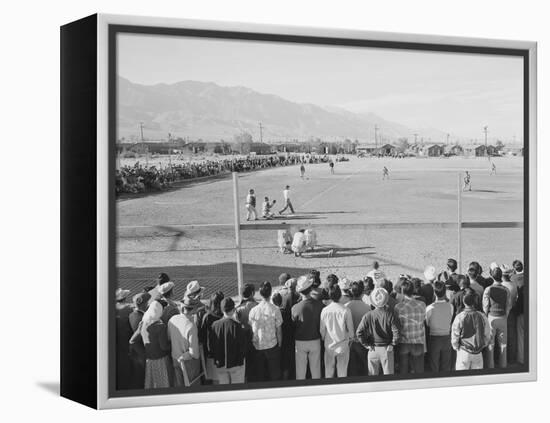 Baseball game, Manzanar Relocation Center, 1943-Ansel Adams-Framed Premier Image Canvas