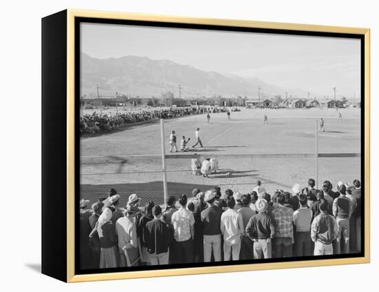 Baseball game, Manzanar Relocation Center, 1943-Ansel Adams-Framed Premier Image Canvas