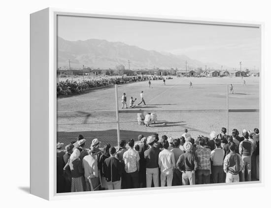 Baseball game, Manzanar Relocation Center, 1943-Ansel Adams-Framed Premier Image Canvas