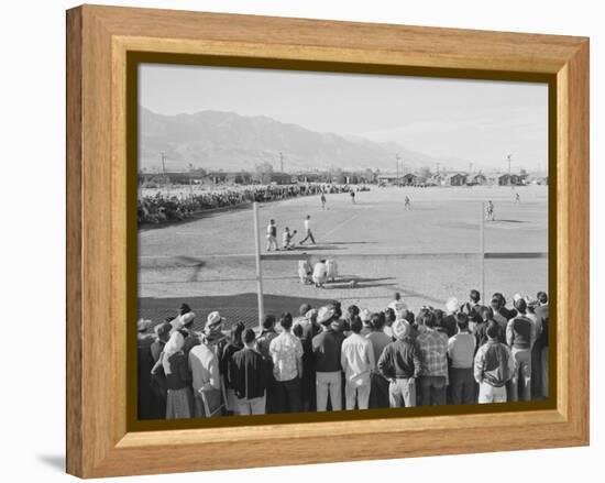Baseball game, Manzanar Relocation Center, 1943-Ansel Adams-Framed Premier Image Canvas