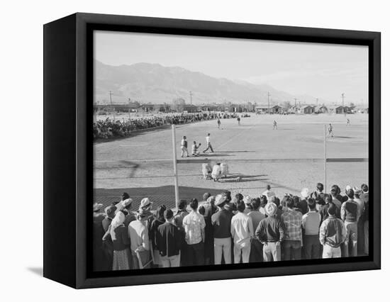 Baseball game, Manzanar Relocation Center, 1943-Ansel Adams-Framed Premier Image Canvas