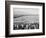 Baseball game, Manzanar Relocation Center, 1943-Ansel Adams-Framed Photographic Print