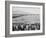 Baseball game, Manzanar Relocation Center, 1943-Ansel Adams-Framed Photographic Print