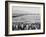 Baseball game, Manzanar Relocation Center, 1943-Ansel Adams-Framed Photographic Print