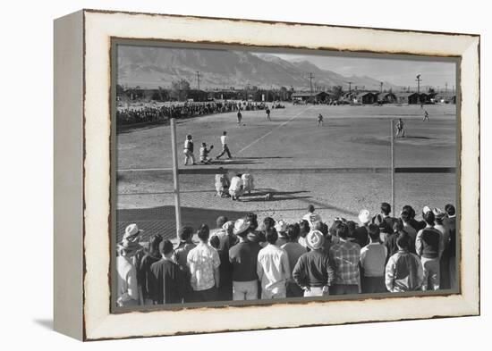 Baseball Game-Ansel Adams-Framed Stretched Canvas