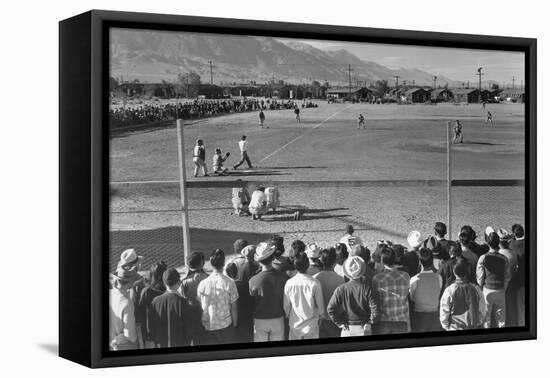 Baseball Game-Ansel Adams-Framed Stretched Canvas