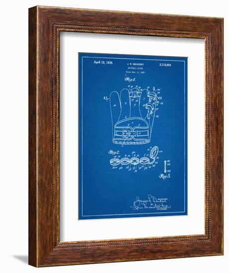 Baseball Glove Patent 1937-null-Framed Art Print