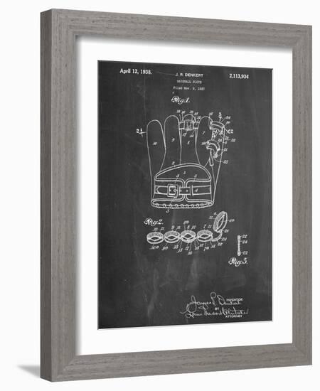 Baseball Glove Patent 1937-null-Framed Art Print