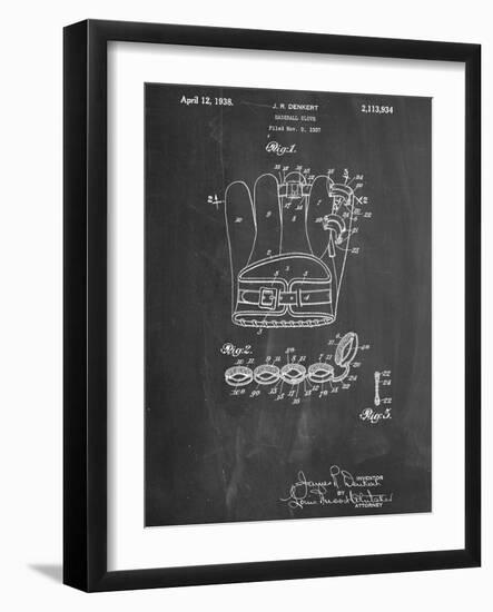 Baseball Glove Patent 1937-null-Framed Art Print