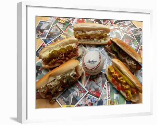 Baseball Hot Dogs-Larry Crowe-Framed Photographic Print