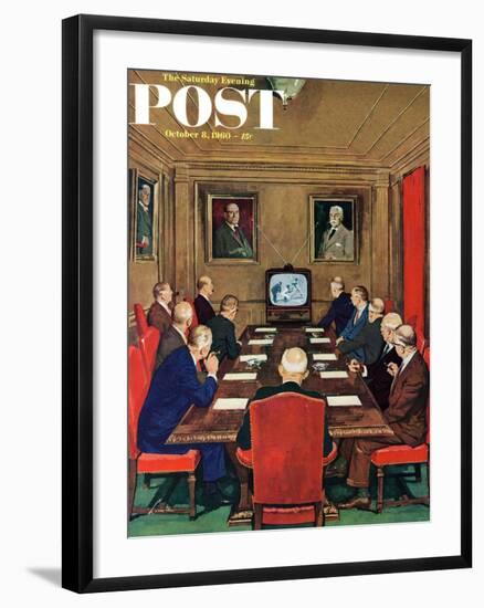 "Baseball in the Boardroom," Saturday Evening Post Cover, October 8, 1960-Lonie Bee-Framed Giclee Print