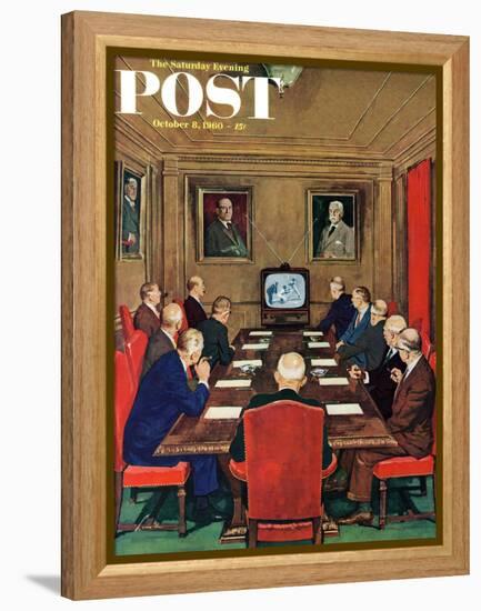 "Baseball in the Boardroom," Saturday Evening Post Cover, October 8, 1960-Lonie Bee-Framed Premier Image Canvas