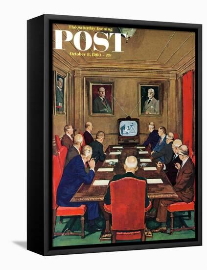 "Baseball in the Boardroom," Saturday Evening Post Cover, October 8, 1960-Lonie Bee-Framed Premier Image Canvas