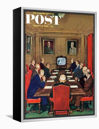 "Baseball in the Boardroom," Saturday Evening Post Cover, October 8, 1960-Lonie Bee-Framed Premier Image Canvas