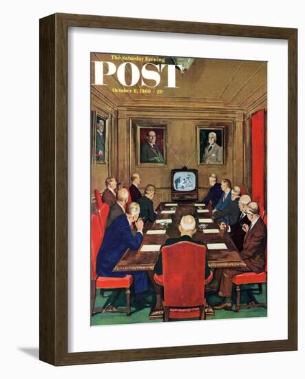 "Baseball in the Boardroom," Saturday Evening Post Cover, October 8, 1960-Lonie Bee-Framed Giclee Print