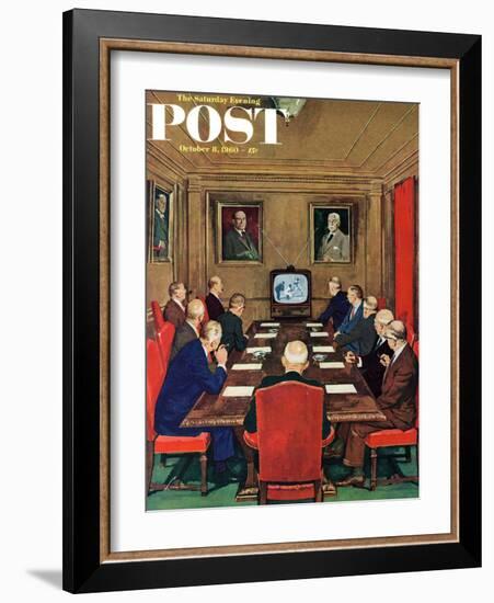 "Baseball in the Boardroom," Saturday Evening Post Cover, October 8, 1960-Lonie Bee-Framed Giclee Print