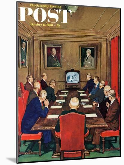 "Baseball in the Boardroom," Saturday Evening Post Cover, October 8, 1960-Lonie Bee-Mounted Giclee Print