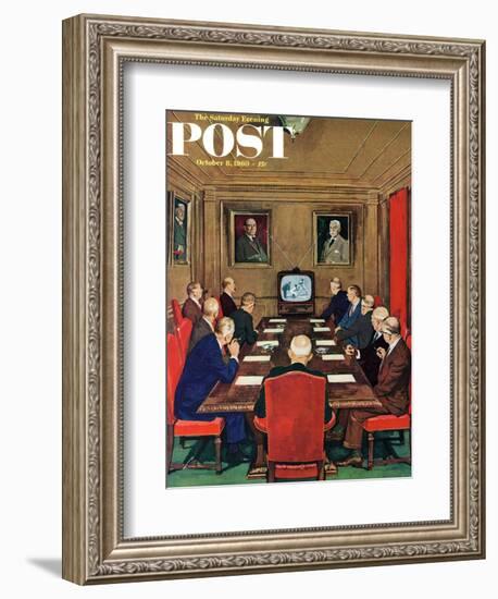 "Baseball in the Boardroom," Saturday Evening Post Cover, October 8, 1960-Lonie Bee-Framed Giclee Print