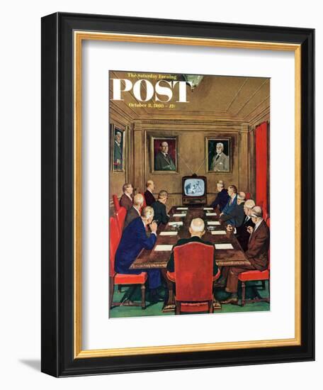 "Baseball in the Boardroom," Saturday Evening Post Cover, October 8, 1960-Lonie Bee-Framed Giclee Print