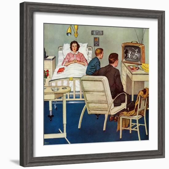 "Baseball in the Hospital," April 29, 1961-Amos Sewell-Framed Giclee Print