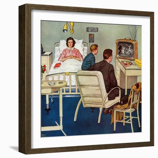 "Baseball in the Hospital," April 29, 1961-Amos Sewell-Framed Giclee Print