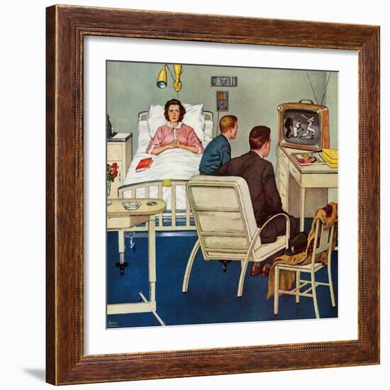 "Baseball in the Hospital," April 29, 1961-Amos Sewell-Framed Giclee Print