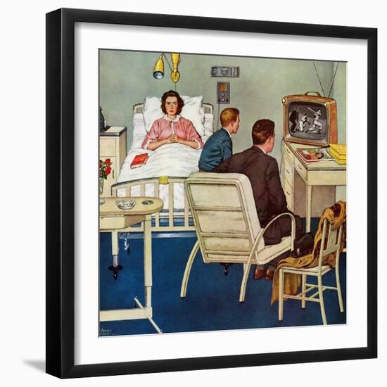 "Baseball in the Hospital," April 29, 1961-Amos Sewell-Framed Giclee Print