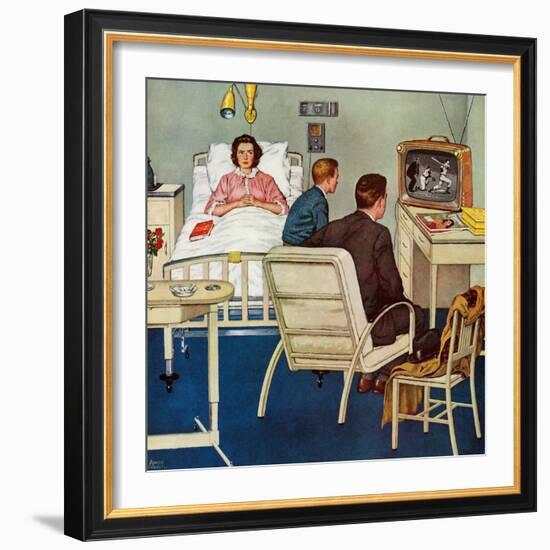 "Baseball in the Hospital," April 29, 1961-Amos Sewell-Framed Giclee Print