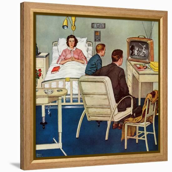 "Baseball in the Hospital," April 29, 1961-Amos Sewell-Framed Premier Image Canvas