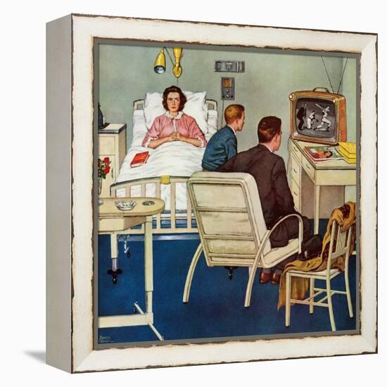 "Baseball in the Hospital," April 29, 1961-Amos Sewell-Framed Premier Image Canvas