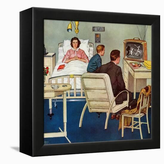 "Baseball in the Hospital," April 29, 1961-Amos Sewell-Framed Premier Image Canvas