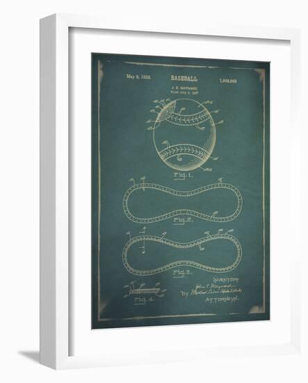 Baseball Patent Blue-THE Studio-Framed Giclee Print