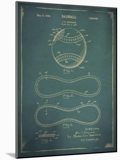 Baseball Patent Blue-THE Studio-Mounted Giclee Print