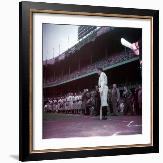 Baseball Player Babe Ruth in Uniform at Yankee Stadium-Ralph Morse-Framed Premium Photographic Print